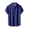 Camisa de Verano Nueva Colección Transfronteriza de Manga Corta con Elementos de Empalme Camisa Estampada en 3D para Hombre Talla Grande Top Casual