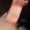 [Joyería Qiao Joy] Pulsera de trébol serie de eslabones pulsera de plata destello Diamante marca grande simple apilable lujo ligero