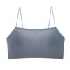 Verano Fino Seda de Hielo ropa interior sin costuras moda de mujer clásico combinable con almohadilla en el pecho hermosa espalda tirante fino envuelto en el pecho al por mayor
