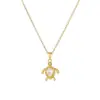 Diseño de Nicho Transfronterizo Accesorios de Tortuga de Zirconia Colgante de Cobre Cadena para Clavícula de Acero Inoxidable Popular en Europa y América Joyería