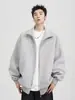 Cardigan Suéter Americano Moda Outono/Primavera Cor Sólida Gola Manga Longa Masculino e Feminino Top Retrô Jaqueta Casual Simples para Homens