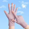 Guantes de Protección Solar Finos de Medio Dedo para Primavera y Verano Color Sólido Espandex Elástico Sin Dedos Medios Guantes Cortos para Adulto Mujer