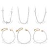Juego de collar y pulsera de perlas de agua dulce populares francesas, lujo accesible, acero inoxidable chapado en oro de 18 quilates