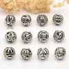 Accesorios de Plata de Xizang Doce Constelaciones Huecas Cuentas Espaciadoras de Agujero Grande Cuentas para Pulsera de Cristal DIY Collar Pulsera Accesorios Vintage