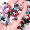 Acessórios de joalheria DIY imitação olho de gato contas redondas furo reto glitter em pó fino resina contas soltas material de pulseira de miçangas feita à mão