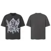 Saint vintage Estilo Americano High Street Holgada Vtg Camiseta de Manga Corta para Hombre Camiseta Estampada Alfabeto Figura Camiseta Urbana