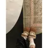 Zapatos Mary Jane de Algodón Potato para Mujer 2025 Otoño e Invierno Nuevo Estilo sin Cordones Velcro Forro Polar Cálido Botas de Nieve Zapatos Birkenstock