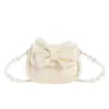 Bolsa Infantil Estilo Nuevo 2026, Bolso de Cadena de Perlas para Niña con Lazo Dulce y Lindo, Bolso Cruzado Mini Elegante para Bebé