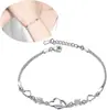 Joias de Novo Estilo Europeu e Americano, Simples Flor Coração Interligado Dia dos Namorados Feminino Cravejado de Diamantes Moda Asa Pulseira