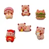 Brinquedo de Comida Animal Cartoon Brilhante Batata Frita Hambúrguer Pizza Capivara Grampo de Cabelo Elástico de Cabelo Pegador Acessórios de Resina DIY