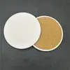 Fábrica Fonte Atacado Amazon Porta-Copos Absorventes de Cerâmica Branca (Embrionária) com Base de Cortiça Impressão UV e Pintura