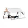 Tenda de Lona com Tela para 8-12 Pessoas para Camping ao Ar Livre, Proteção contra Mosquitos, Proteção Solar, Impermeável, Portátil para Piqueniques e Sombra na Praia