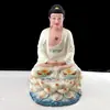 Mármore Branco Três Santos de Saha Buda Shakyamuni Bodhisattva Ksitigarbha Bodhisattva Avalokitesvara Ornamento para Salão de Buda Doméstico Atacado