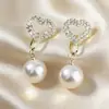 Brincos Brilhantes de Strass da Moda para Mulheres, Estilo Ins, Alto Padrão, Socialite, Luxo Leve, Nicho, Brincos Longos Exagerados, Tendência, Fornecimento Transfronteiriço