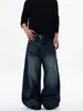 Jeans Lavados Americanos para Hombre Primavera y Otoño 2025 Nueva Marca de Moda High Street Sueltos Atractivos Rectos Pierna Ancha Pantalones Largos