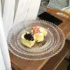 Mesa de centro para sala de estar del hogar Plato de frutas secas Adornos creativos de celebridad de Internet Caja de dulces Plato de bocadillos de vidrio Plato de bocadillos transparente