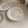 Plato de encaje repujado vintage estilo Ins, plato de cerámica blanco puro, borde repujado francés, plato de cena estilo occidental, plato para postre y desayuno