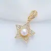 Colgante de Perla de Agua Dulce Natural con Cierre Universal, Dijes Geométricos de Girasol y Corazón Hueco para Collares y Pulseras, Accesorio Versátil