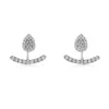 Pendientes de plata S925 con moissanita curva, diseño de doble uso, piedra principal de gota de agua, accesorio exquisito para el uso diario