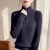 Suéter de Punto Fino de Imitación con Cuello Alto y Media Cremallera de Punto Grueso Cálido Estilo Old Money para Mujer, Suéter Base Grueso Casual