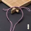 Pulseira Ajustável com Nó Plano Trançado Semi-Acabada DIY Joia Vestível Pulseira para Casal Corda Trançada Simples Venda por Atacado do Fabricante