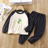 Conjunto de Roupas e Calças de Outono para Crianças 2026 para Meninos e Meninas, Conjunto para Casa, Roupa Íntima para Meninas Pequenas, Pijama de Veludo Alemão com Manga Raglan Atacado