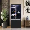 2026 Nuevo Acuario Vertical para Sala de Estar Vidrio Ultra Transparente Filtro de Fondo Cambio de Agua Gratuito Acuario Integrado