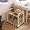 Estantería de Escritorio de Pie Estante de Almacenamiento de Piso Estante de Almacenamiento de Acero y Madera Multicapa Móvil con Ruedas Estante Librero Simple