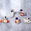 LiquidaciónBroche de Astronauta Insignia de Dibujos Animados Esmalte Metal Estilo Ins Pin de Solapa de Moda para Parejas