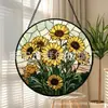 Colgante de Vidrio de Colores Cruz Sol Girasol Adorno de Vidrio Colgante para el Hogar Decoración de Ventana Atrapasol para el Jardín