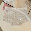 Cuecas Boxers Femininas de Seda de Leite e Seda Gelada com Acabamento em Renda de Bolinhas, Algodão de Alta Qualidade com Entrepernas Estendido, Direto do Fabricante