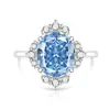 Anillo de Huevo de Paloma con Corte Flor de Hielo de Piedra Preciosa de Colores Más Vendido Transfronterizo para Mujeres, Anillo con Forma de Huevo Súper Incrustado con Diamante de Alto Carbono Brillante, Dropshipping para Transmisión en Vivo