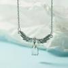 Asas de Anjo Colar Mulheres da moda Internet-famoso Asas Moonstone Pingente Clavícula Corrente Ice Presentes para namorada All-match