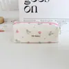 Estuche de Pana, Estuche para Papelería de Estudiante con Estampado Retro Literario, Bolso Simple y Portátil de Mano para Cuidado de la Piel y Delineadores de Maquillaje