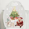Pegatinas decorativas de Papá Noel para baño, pegatinas decorativas para tapa de inodoro, pegatinas adhesivas removibles para festival de Navidad