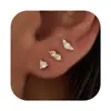 Superventas Transfronterizos Europeos y Americanos, Pendientes Mini Estrella de Mar Pétalo Chapados en Oro de 14K de Latón para Mujer, Pendientes de Estilo de Lujo Ligero de Nicho