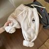 Pantalones Deportivos Gruesos Nuevos para Niños Otoño e Invierno 2024 Niños Pequeños y Medianos Pantalones de Chándal con Forro de Felpa para Bebé Pantalones Casuales