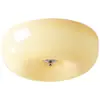 Lámpara de Dormitorio Retro Color Crema Pantalla de Vidrio Estilo Francés Lámpara de Techo de Espectro Completo Protección Ocular Lámpara de Estudio Creativa Acogedora para Niños