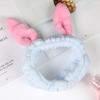 Accesorios de Moda Transfronterizos Franela para Lavar la Cara Diadema con Orejas de Conejo Diadema con Orejas de Gato Tridimensionales Diadema para Lavar la Cara