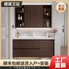 Nuevo estilo chino estilo antiguo cerámica lavabo integrado mueble de baño robot aspirador espejo plegable feng shui lavabo color nogal