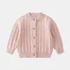 2026 Nuevo Suéter Cardigan Retro de Punto Trenzado Otoño Invierno para Niños Niñas Estilo Escolar Abrigo Exterior Elegante