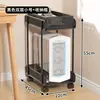 Soporte para Torre de Computadora Base para Caja de PC de Escritorio Estante de Almacenamiento Bastidor de Hierro de Dos Niveles con Ruedas Móvil