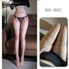 Shuoyao "Flor Fantasia" Brilho Aurora Meia-Calça de Alça Acima do Joelho Ultra Fina Seda Preta Sexy Lingerie Meia-Calça de Alça para Mulheres A265