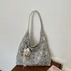 Bolsa de Tecido Tricô Design Vintage de Nicho Moda Étnica Versátil Grande Capacidade Bolsa de Tricô Bolsa de Ombro Único de Alta Qualidade