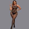Lencería sexy de talla grande con cuello en V y espalda descubierta de jacquard para mujer, disponible en Europa y América.