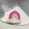 Pendientes de Borla de Algodón Estilo Nórdico Joyería Colgante Accesorios Llavero Arcoíris Trenzado Pequeño Hecho a Mano DIY