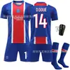 Nuevo conjunto de ropa deportiva de fútbol temporada 2627, incluyendo una camiseta de fútbol 10 Dembele, camiseta de local roja y azul del Paris 2627