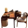 Mesa de Té para Balcón de Madera de Ébano con Estilo Tradicional, Adecuada para Uso Doméstico en la Sala de Estar o el Balcón, Mesa de Té Integrada para Apartamentos Pequeños