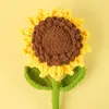 Flores Artificiais de Girassol Tricotadas à Mão, Flores de Lã Sintética, Decorações de Fio Ice Strip Prontas, Presentes para o Dia dos Namorados e Dia dos Professores