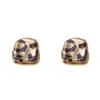 Pendientes Cuadrados de Metal Retro Irregulares con Estampado de Leopardo Transfronterizos Europeos y Americanos Pendientes de Personalidad Lujo Ligero Sentido de Diseño Único Venta al por Mayor